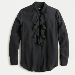 ⚡️NWT J CREW COLLECTION ruffle-front silk blouse 6 SMALL